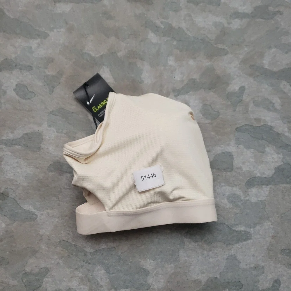 Nike Sports Bra Womens XL Beige Dri-Fit Pullover Running Fitness Gym Outdoors